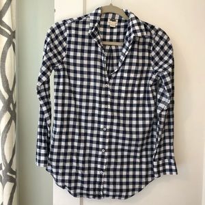 J Crew Gingham Button Up